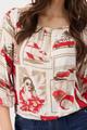 Bluse mit Polaroid-Print 36 - Red Gemustert
