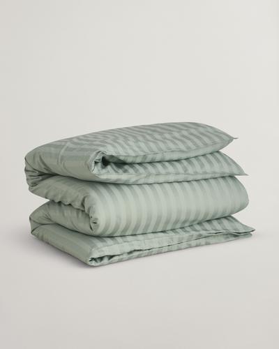Sateen Einzelbettbezug mit Streifen 135X200 - Clay Green