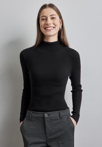 Basic Rollkragen-Pullover 38 - Black