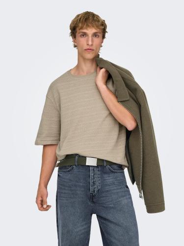 ONSGIVO REG 12 SS CREW KNIT NOOS L Normal geschnitten - String