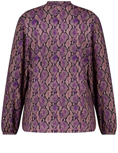 Langarmshirt mit farbigem Schlangenprint 46 Körpernahe Passform - Caramel Gemustert