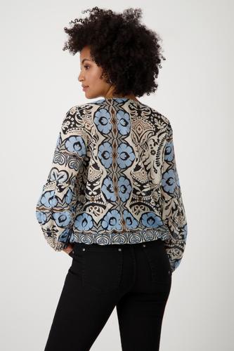 Bluse mit Ornamentmuster 38 - Schwarz Gemustert