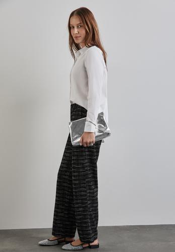 Karierte Bouclé Hose 38/30 - Black