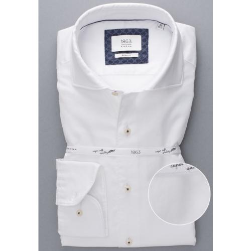 Soft Luxury Shirt Twill Langarm 44/Langarm - 67cm SLIM FIT - Weiß