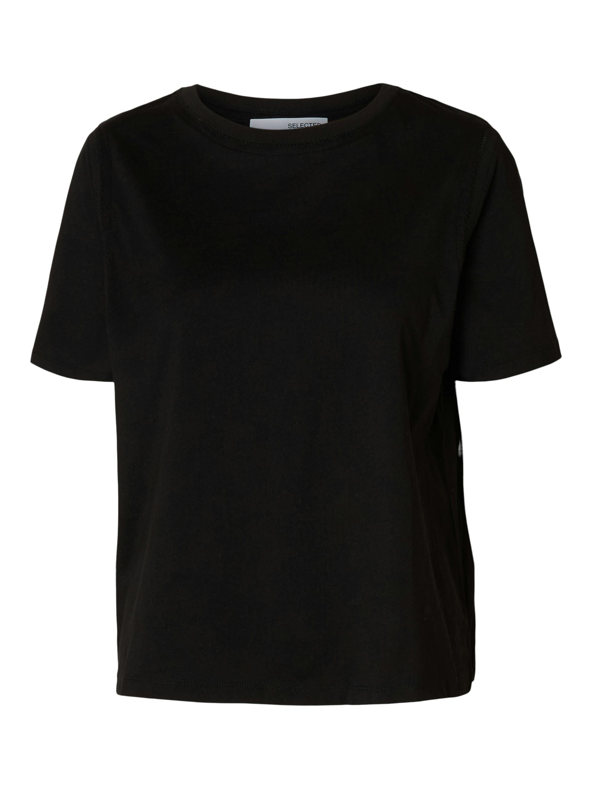 SLFASSIA SS INSERT TEE M Normal geschnitten - Black