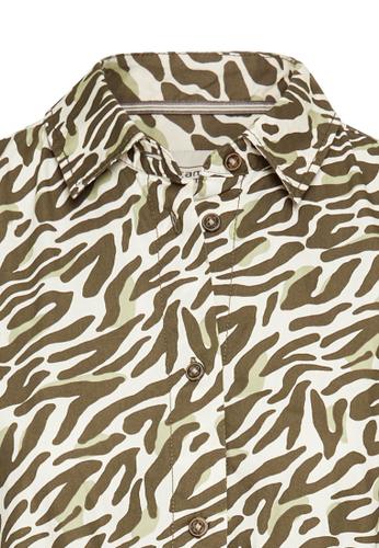 Langes Hemdblusenkleid mit Allover-Print S Regular Fit - Aop