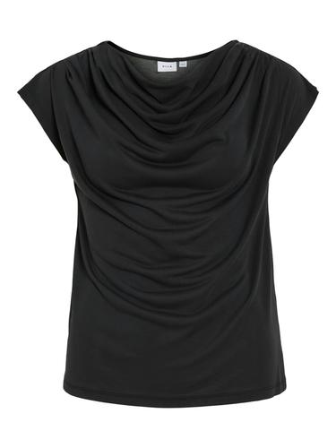 VIMODALA WATERFALL C/S TOP/PB M Locker geschnitten - Black Beauty