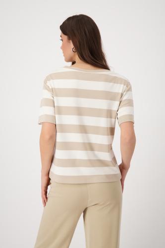 Sweatshirt mit Brusttasche 36 - Camel Ringel