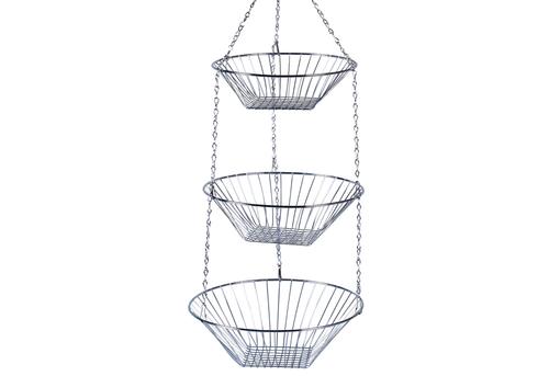 Korb zum Hängen ch3 Körbe 72cm Ø25,5cm silber
