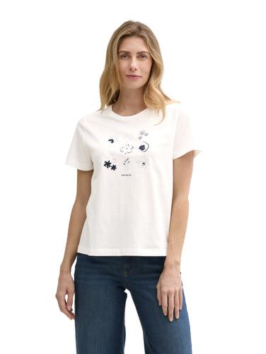 T-Shirt mit Print XL Regular Fit - Soft Clear White