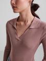 PCHARTLEY LS V-NECK POLO KNIT BC Grau L
