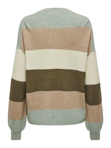 ONLATIA LIFE L/S STRIPE PULLOV KNT NOOS M Normal geschnitten - Hedge Green