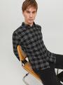 JJPLAIN FALL CHECK SHIRT LS XL Slim Fit - Black