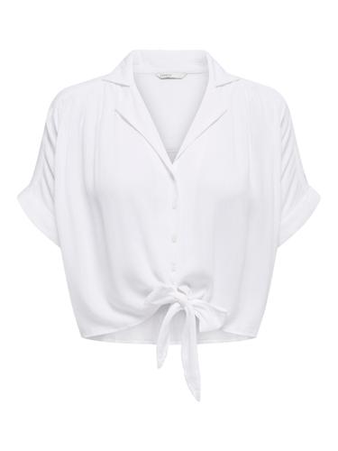 ONLPAULA LIFE S/S TIE SHIRT WVN NOOS M Normal geschnitten - White