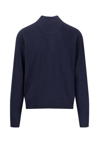 Cardigan Zip, small structure Blau L