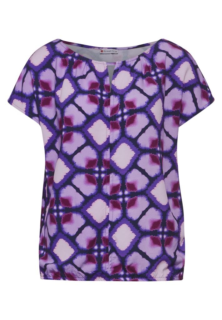 Print Materialmix T-Shirt Violett 42