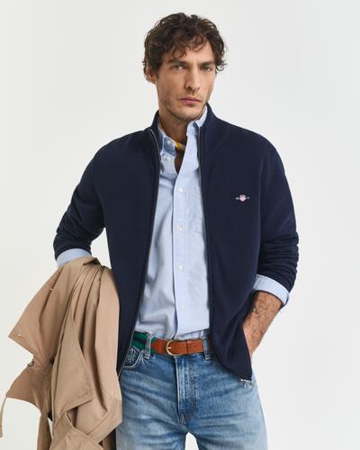 Casual Cotton Strickjacke mit Reißverschluss XXXL - Evening Blue