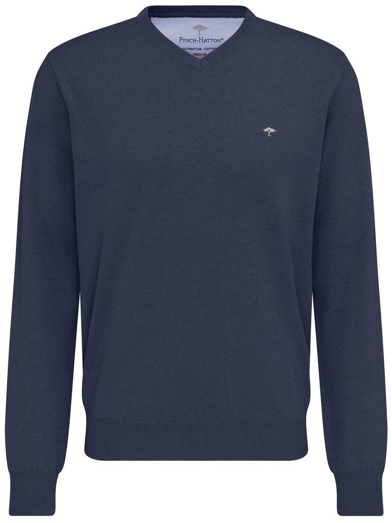 V-Neck Blau S
