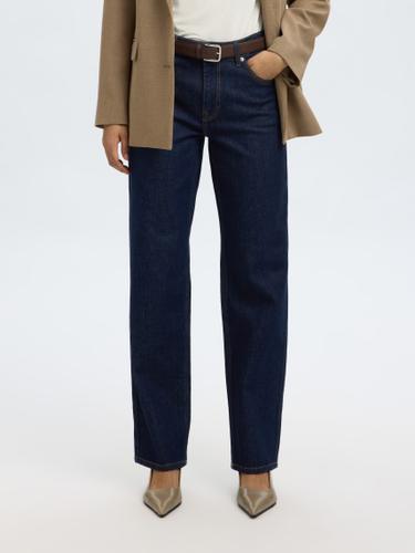 SLFSTRAIGHT BEA-KORI MW JEANS NOOS 25/32 Gerade geschnitten - Dark Blue Denim