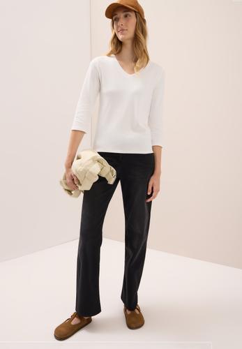 Basic V-Neck Shirt L - Vanilla White