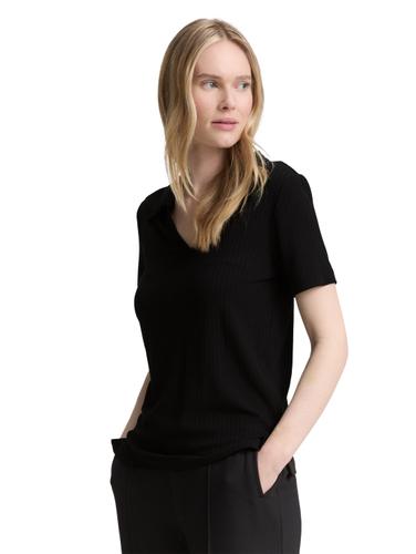 T-Shirt in Polo-Optik XXL Regular Fit - Deep Black