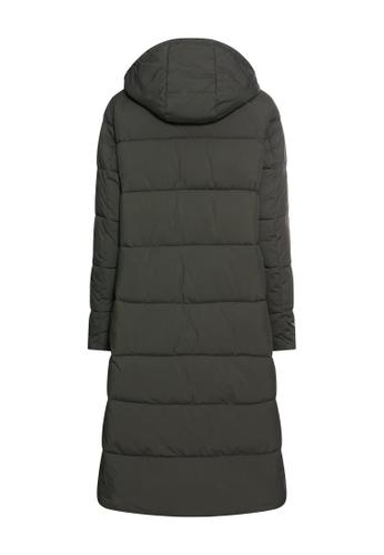 Wasserabweisender Mantel mit abnehmbarer Kapuze 44 Regular Fit - Forest Night