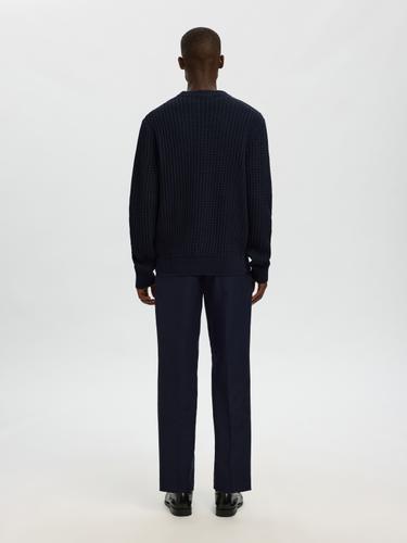 SLHTOM LS KNIT STRUCTURE CREW NECK XXL Normal geschnitten - Sky Captain