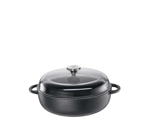 Küchenprofi Provence Bauernpfanne mit hohem Glasdeckel, - 28cm / schwarz