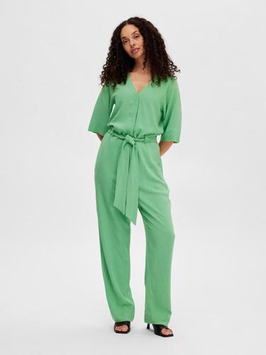 SLFVIVA 2/4 LONG LINEN JUMPSUIT NOOS 40 - Absinthe Green