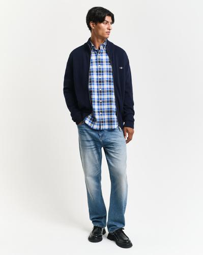 Casual Cotton Strickjacke mit Reißverschluss Blau L