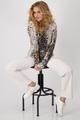 Shirt mit Leomuster 36 - Creamy Beige Gemustert