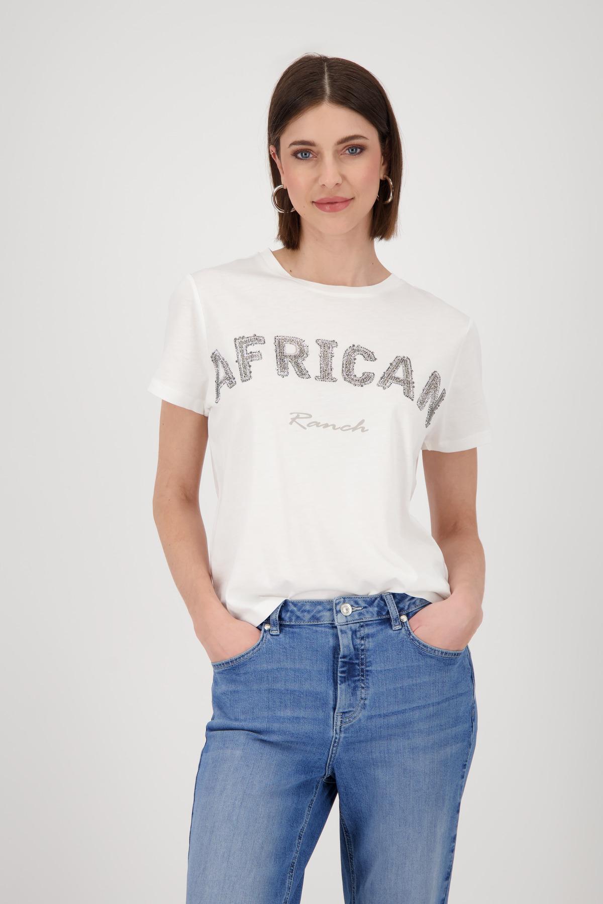 T-Shirt mit Strasssteinen 44 - Off-white
