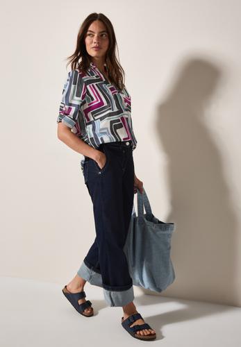 Gemusterte Bluse XXL - Light Alabaster White