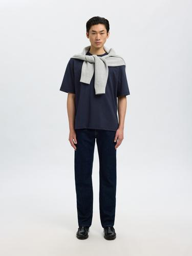 SLHLOOSEOSCAR SS O-NECK TEE NOOS XL Locker geschnitten - Sky Captain