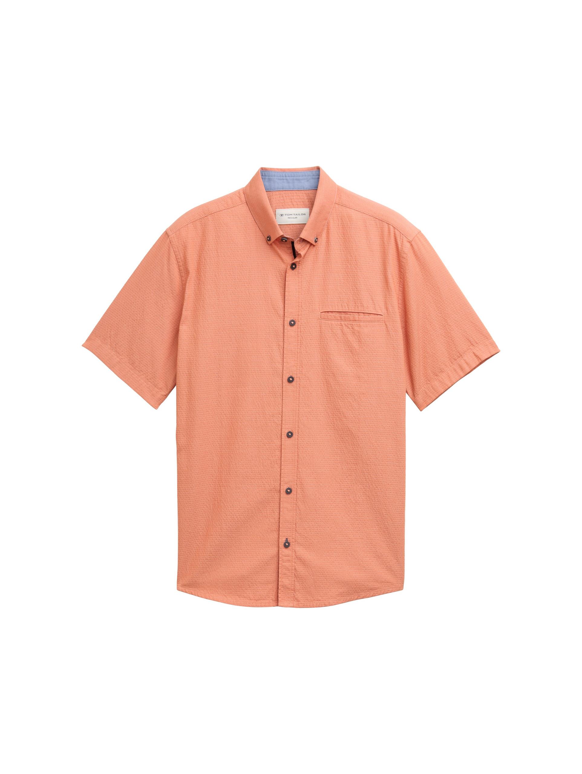 Regular Fit Kurzarmhemd aus Baumwolle XXL Regular Fit - Brick Orange Multicolor Dot