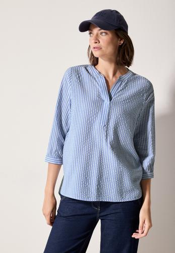 Gestreifte Seersucker Bluse L - Blouse Blue