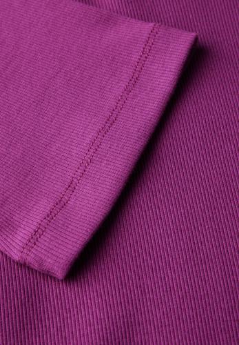 Basic Rippstruktur T-Shirt L - Anemone Pink