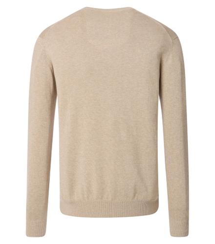 Pullover mit V-Ausschnitt uni 004430 L - Beige
