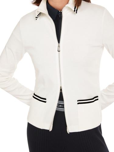 Leichte Jacke aus Baumwoll-Ripp Weiß 44
