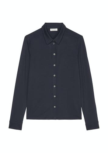 Jersey-Bluse regular Blau XS