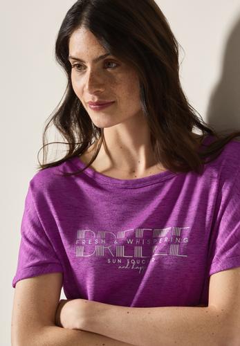 T-Shirt mit grafischem Print M - Magenta Lacquer