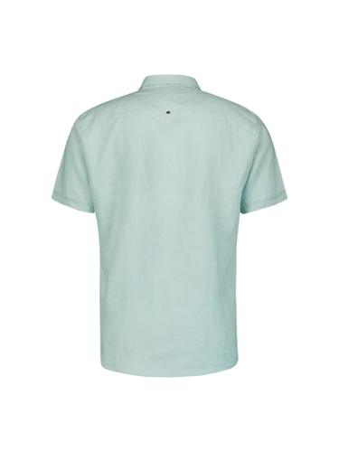 Shirt Short Sleeve Linen Solid Grün XXL