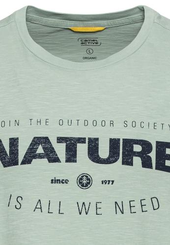 T-Shirt mit Print aus nachhaltigem Organic Cotton Blau, Grün 3XL