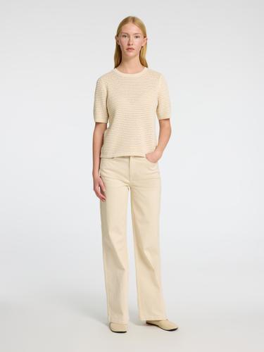 SLFVINNA SS STRUCTURE KNIT O-NECK NOOS XL Locker geschnitten - Birch