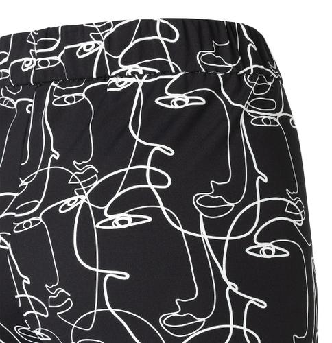 MAC JEANS - FAYE, Techno print jersey Schwarz 38/30