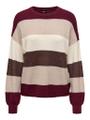 ONLATIA LIFE L/S STRIPE PULLOV KNT NOOS XL Normal geschnitten - Zinfandel