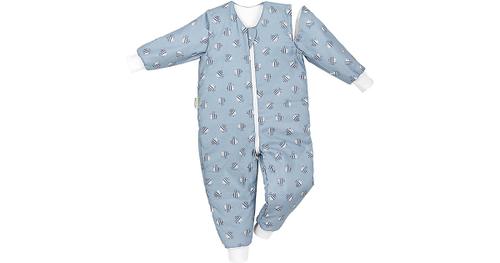 Jersey-Schlafoverall Hopsi, Bienchen grey grau Gr. 110/116