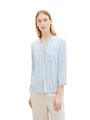 Bluse mit Streifenmuster 46 Regular Fit - Offwhite Blue Vertical Stripe