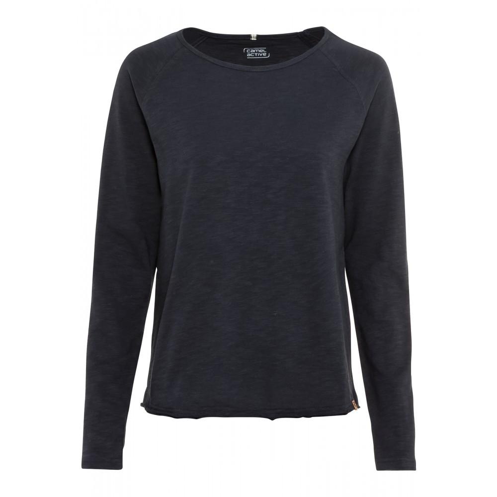 Langarmshirt aus reiner Baumwolle M Regular Fit - Dark Navy