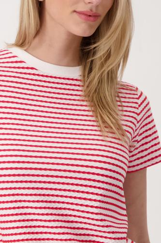 T-Shirt mit Struktur 36 - Red Ringel
